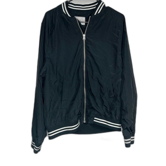 H&M Black/White Bomber Zipper Front Jacket Size Medium - Picture 5 of 5